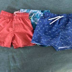 Three toddler swim trunks, size 3T